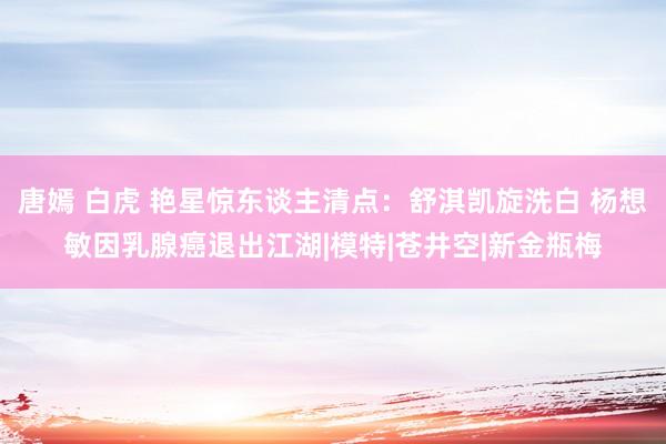 唐嫣 白虎 艳星惊东谈主清点:舒淇凯旋洗白 杨想敏因乳腺癌退出江湖|模特|苍井空|新金瓶梅