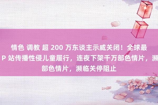 情色 调教 超 200 万东谈主示威关闭!全球最大色情网站 P 站传播性侵儿童履行,连夜下架千万部色情片,濒临关停阻止