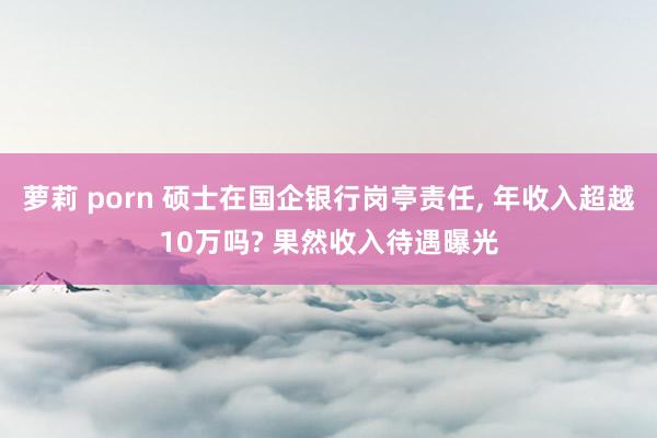 萝莉 porn 硕士在国企银行岗亭责任, 年收入超越10万吗? 果然收入待遇曝光